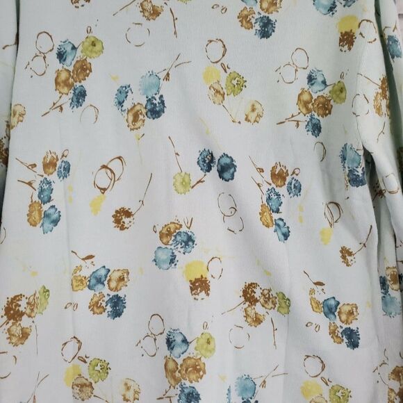 J Jill Wrap Front Floral Long Sleeve Blue Sweater Womens Size LP Large Petite... - Picture 3 of 8